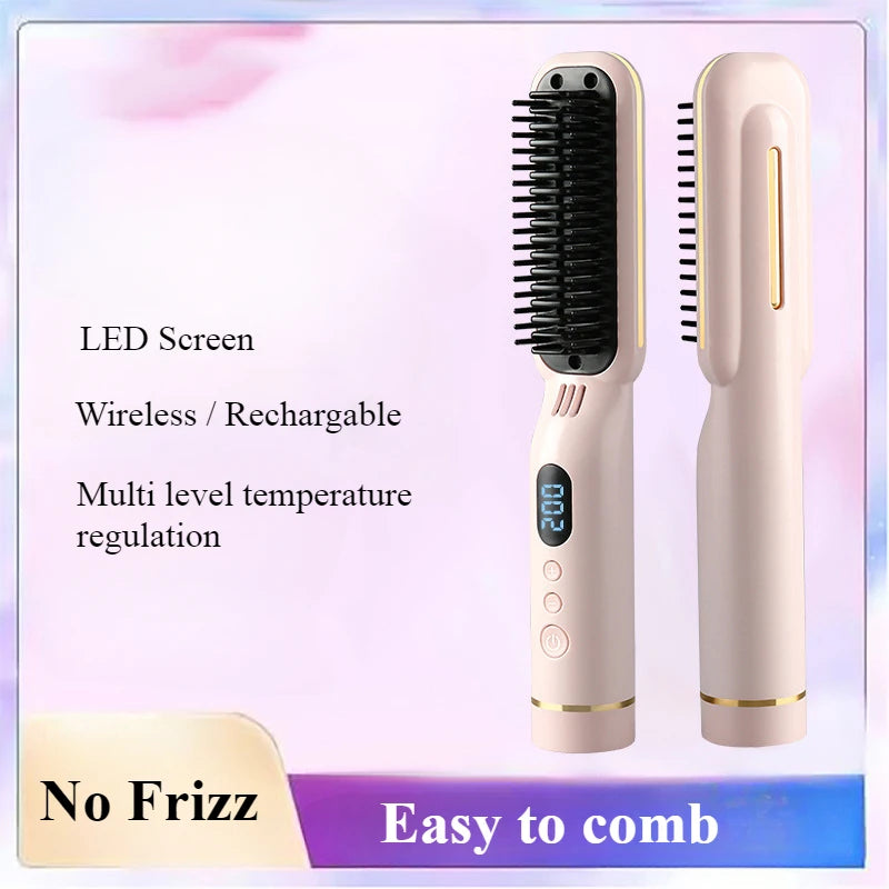 Portable Hair Straightener Comb & Curling Comb