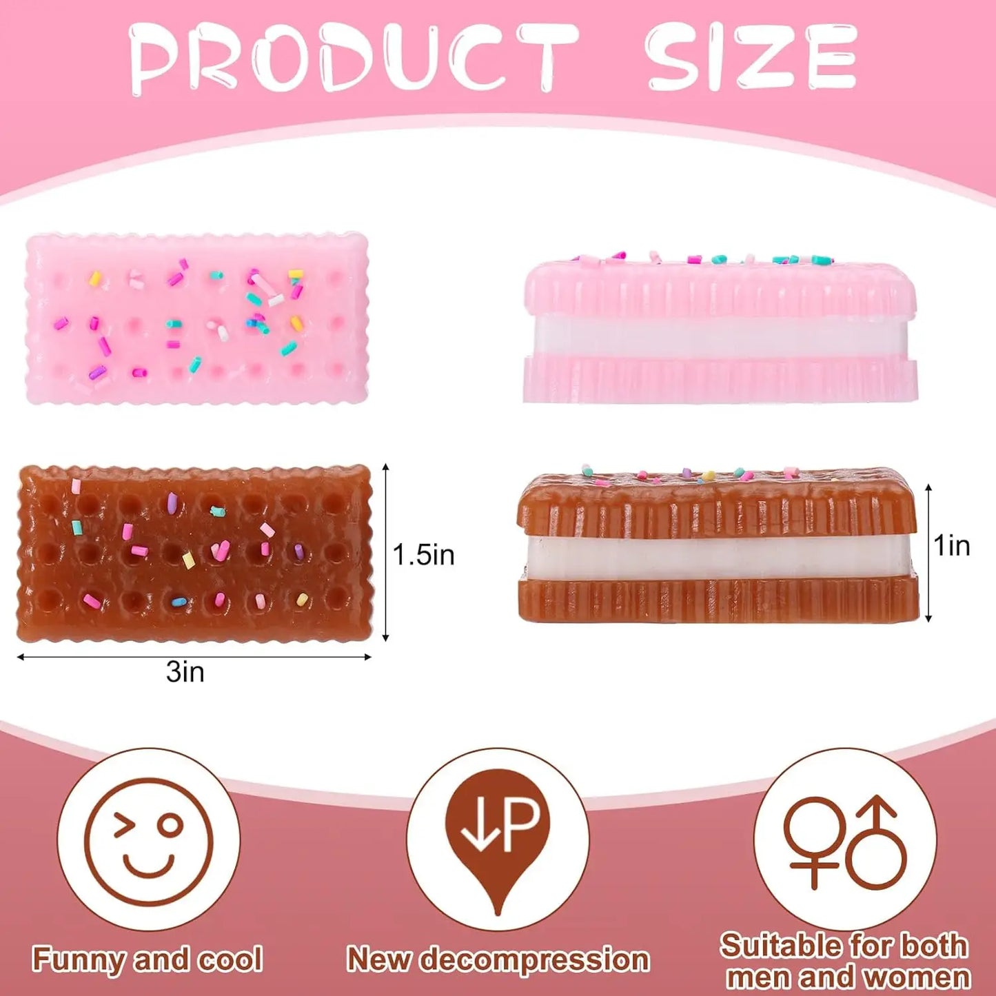 2 PCS Cookie Sticky Taba Squishy Fidget Toys