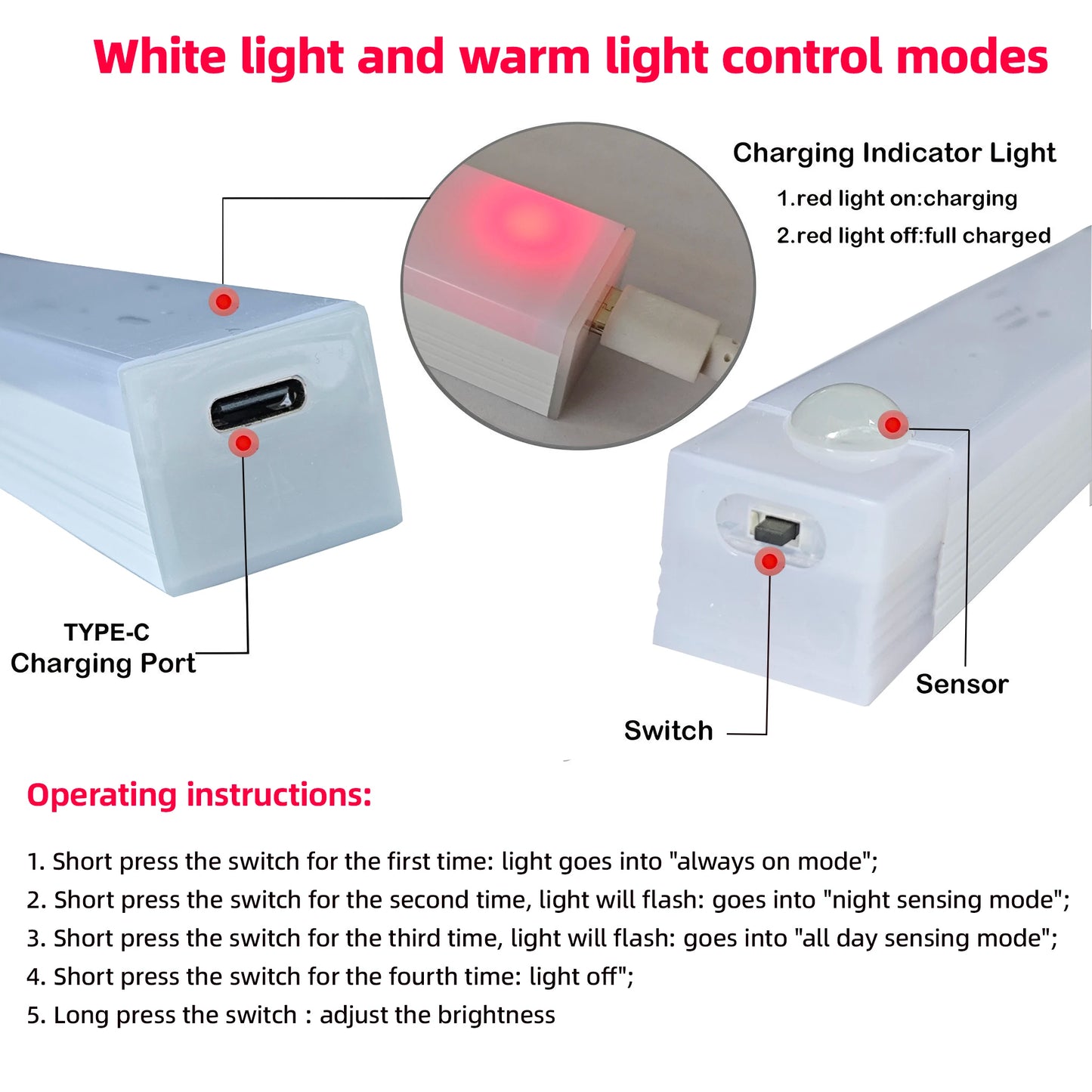 Motion Sensor Lights Closet Kitchen Night Lights Bedroom Detector Light Cabinet Staircase