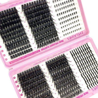 DIY Lash Extension Kit Clusters Individual Eyelashes Kit Mix Styles 10-18mm with Bond and Seal Eye Makeup Tool
