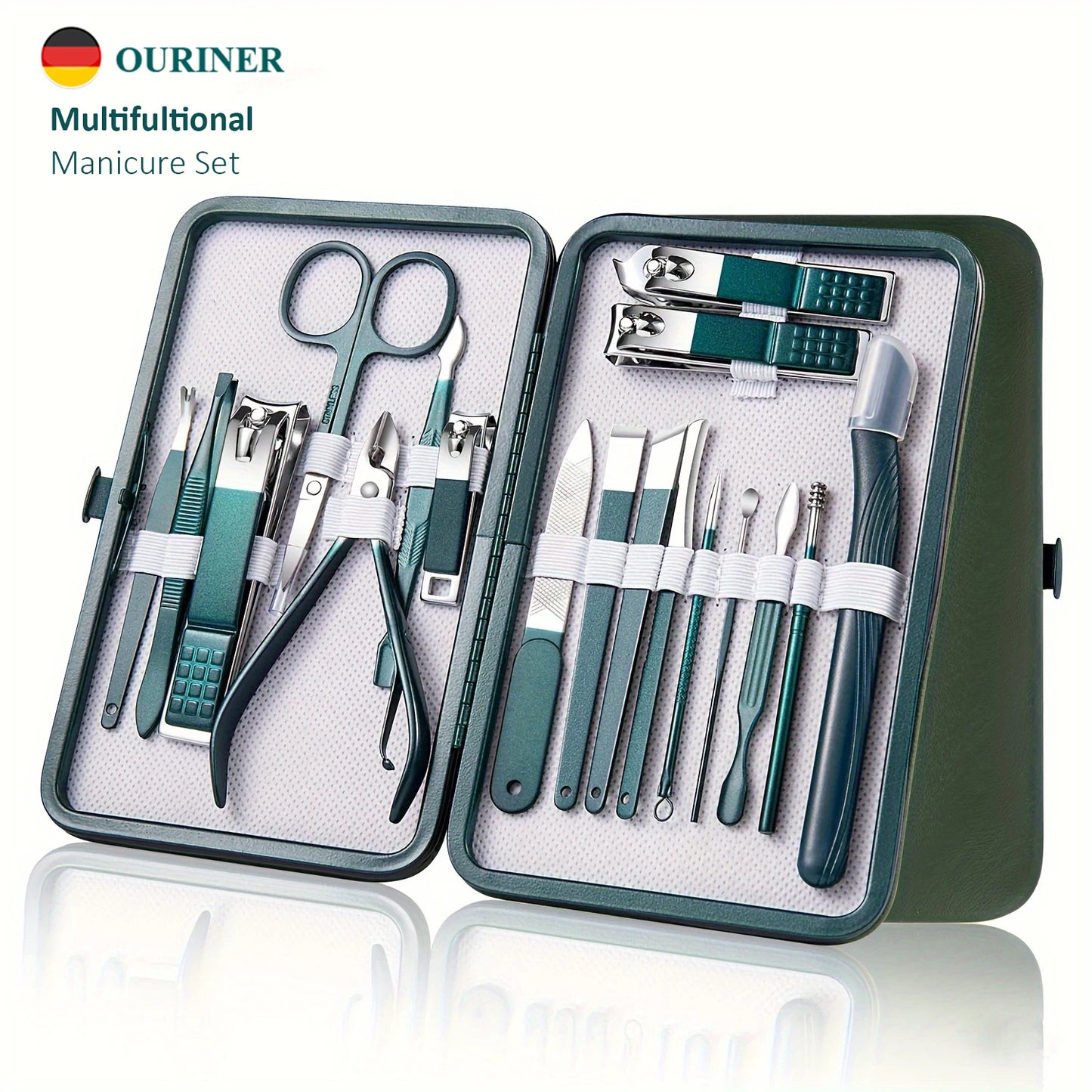 Professional Nail Care Kit Stainless Steel Manicure & Pedicure Set Nail Clipper Set with Travel Case