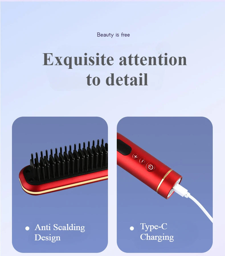 Portable Hair Straightener Comb & Curling Comb