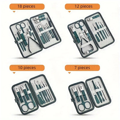Professional Nail Care Kit Stainless Steel Manicure & Pedicure Set Nail Clipper Set with Travel Case