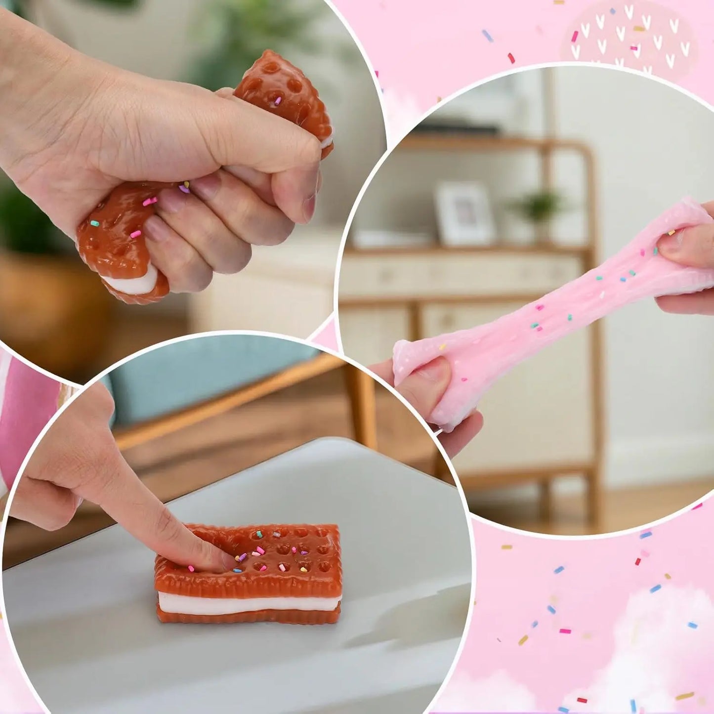 2 PCS Cookie Sticky Taba Squishy Fidget Toys