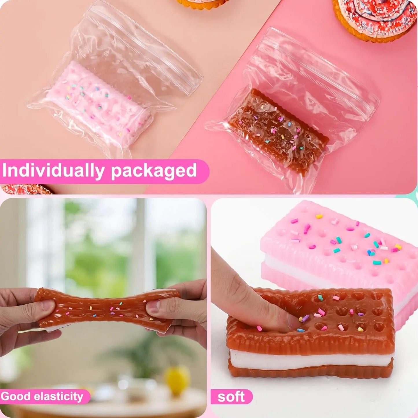 2 PCS Cookie Sticky Taba Squishy Fidget Toys
