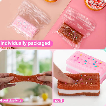 2 PCS Cookie Sticky Taba Squishy Fidget Toys